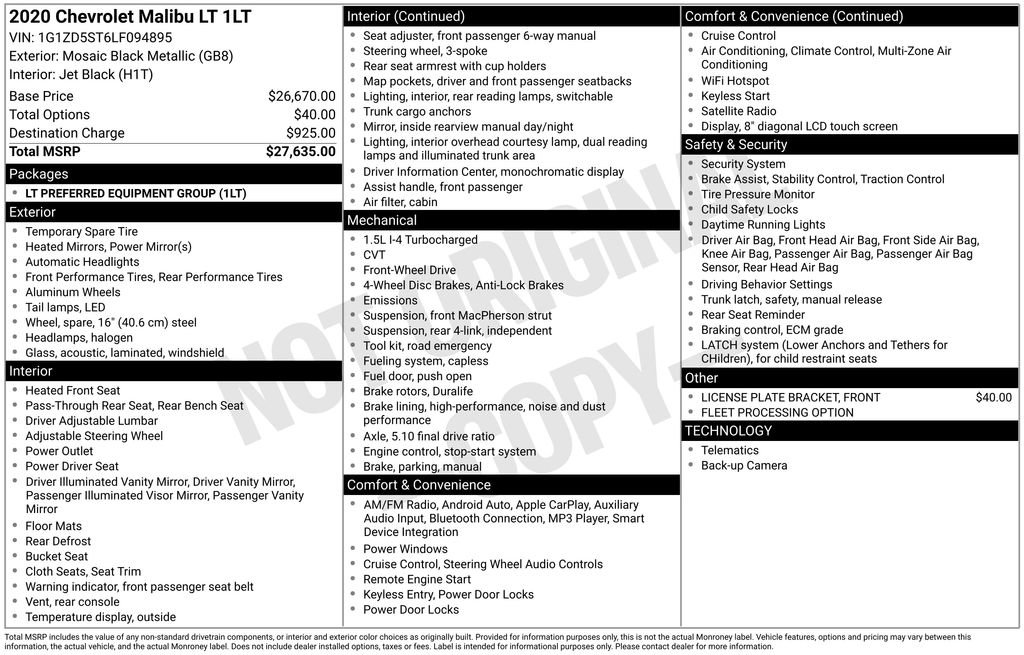 Used 2020 Chevrolet Malibu LT image 23