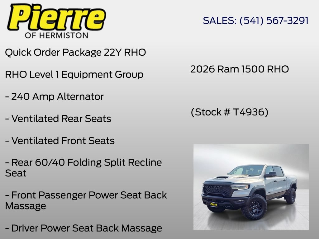 New 2026 RAM 1500 RHO w/ RHO Level 1 Equipment Group AWD/4WD image 6