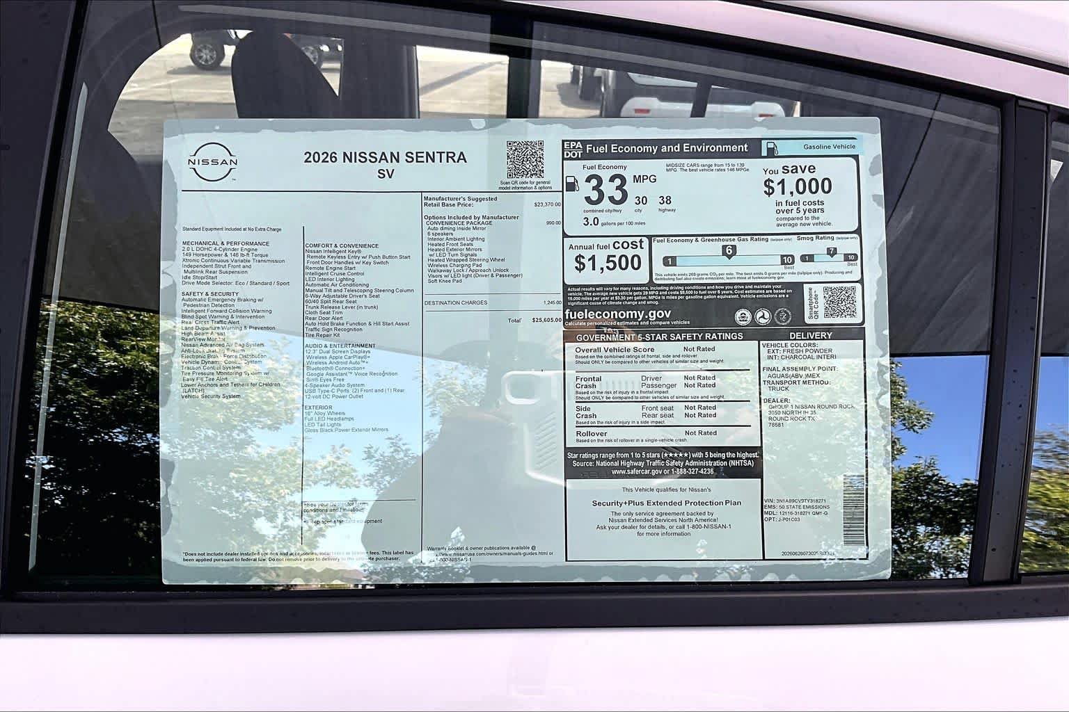 New 2026 Nissan Sentra SV w/ SV Convenience Package FWD image 19