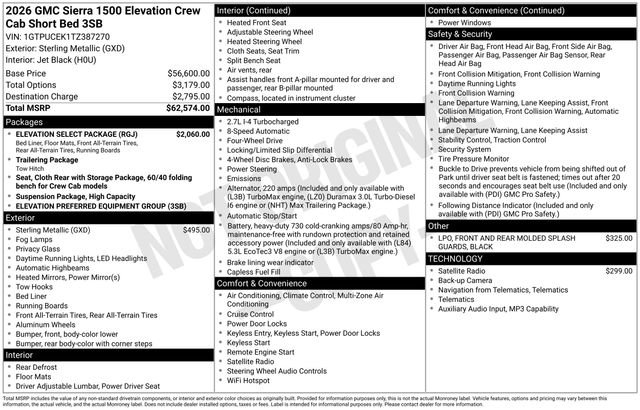 New 2026 GMC Sierra 1500 Elevation w/ Elevation Select Package AWD/4WD image 24