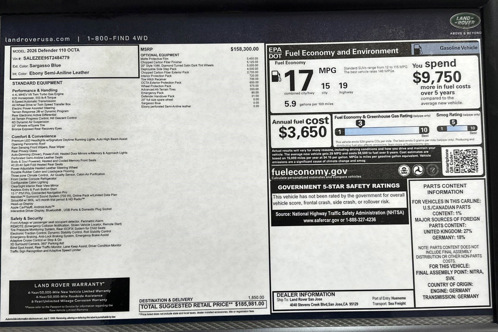 New 2026 Land Rover Defender 110 OCTA image 26