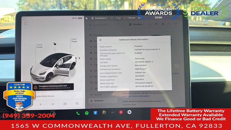 Used 2022 Tesla Model 3 Long Range AWD/4WD image 3