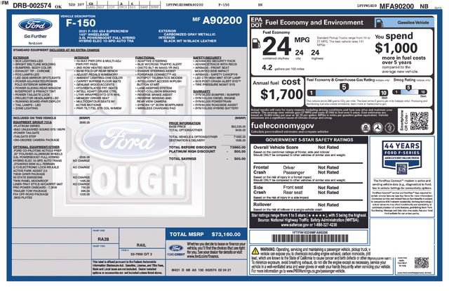 Used 2021 Ford F150 Platinum w/ Equipment Group 701A High AWD/4WD image 18