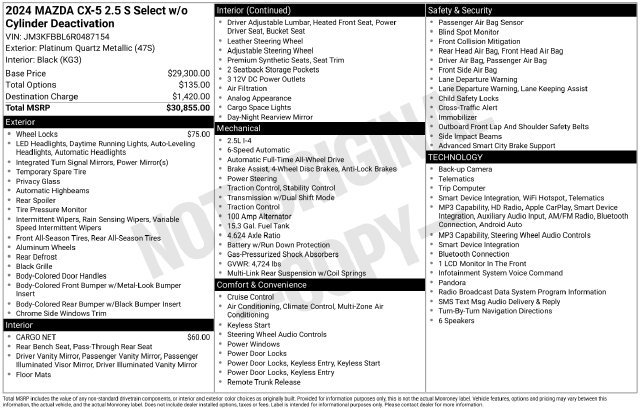 Used 2024 MAZDA CX-5 AWD 2.5 S w/ Select Package image 5