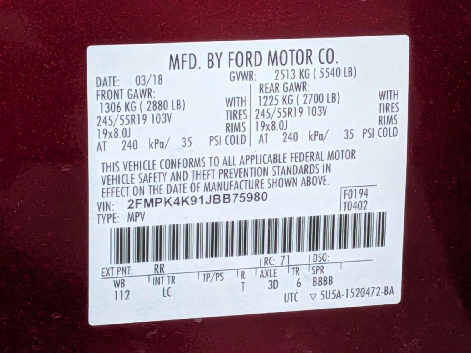Used 2018 Ford Edge Titanium w/ Technology Package AWD/4WD image 25