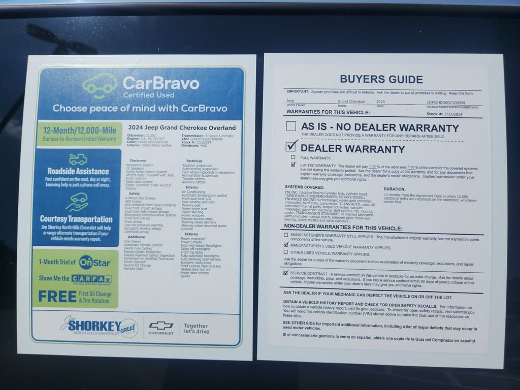 Used 2024 Jeep Grand Cherokee Overland w/ Luxury Tech Group IV AWD/4WD image 31