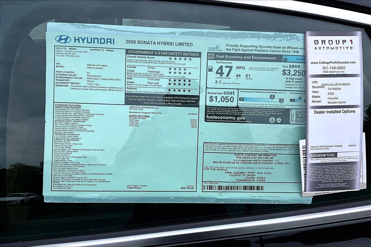 New 2026 Hyundai Sonata Limited FWD image 19