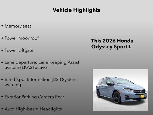 New 2026 Honda Odyssey Sport-L image 32