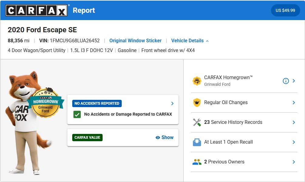 Certified 2020 Ford Escape SE AWD/4WD image 4
