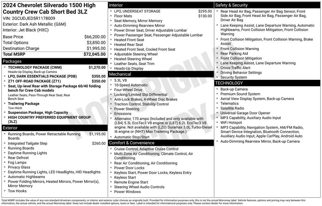 Used 2024 Chevrolet Silverado 1500 High Country w/ Technology Package AWD/4WD image 17