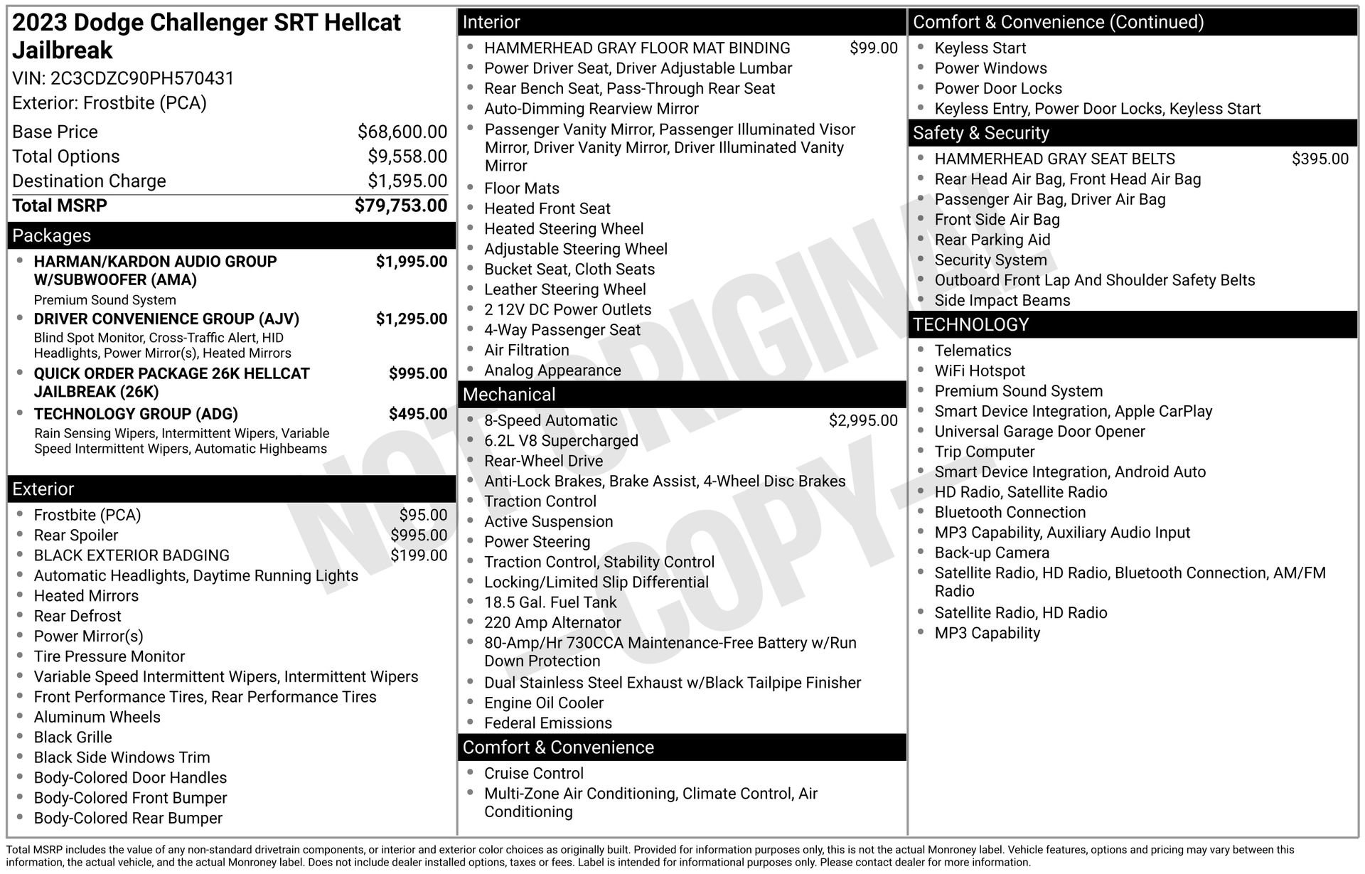 Used 2023 Dodge Challenger SRT Hellcat RWD image 3
