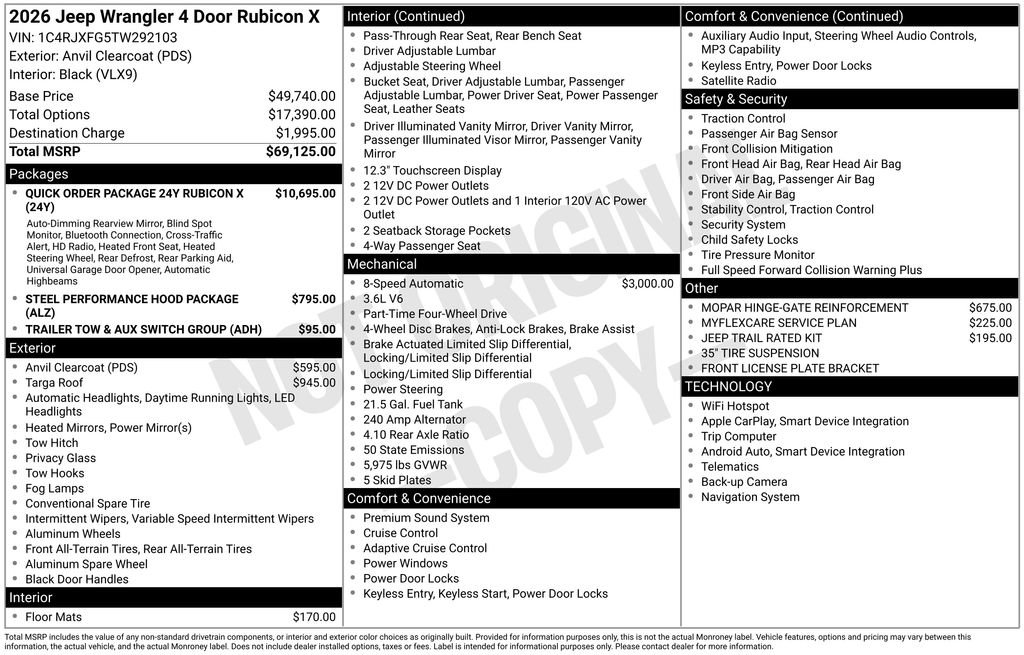 New 2026 Jeep Wrangler Unlimited Rubicon AWD/4WD image 6