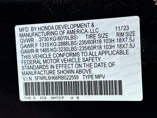 Certified 2024 Honda Odyssey EX-L image 32