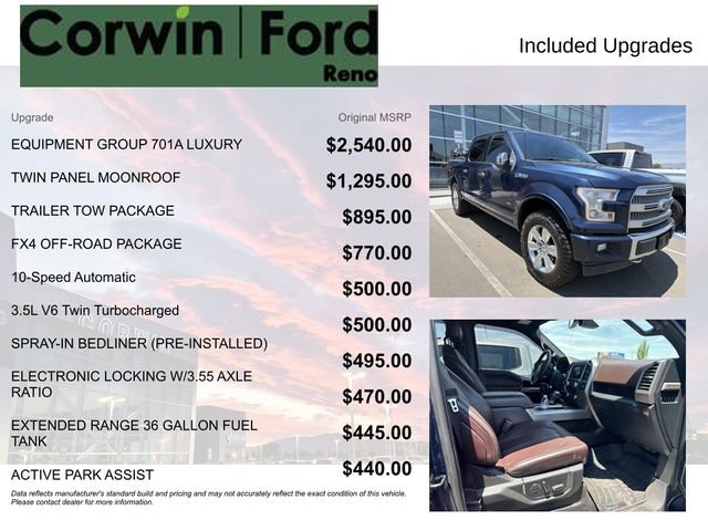 Used 2017 Ford F150 Platinum w/ Equipment Group 701A Luxury AWD/4WD image 8