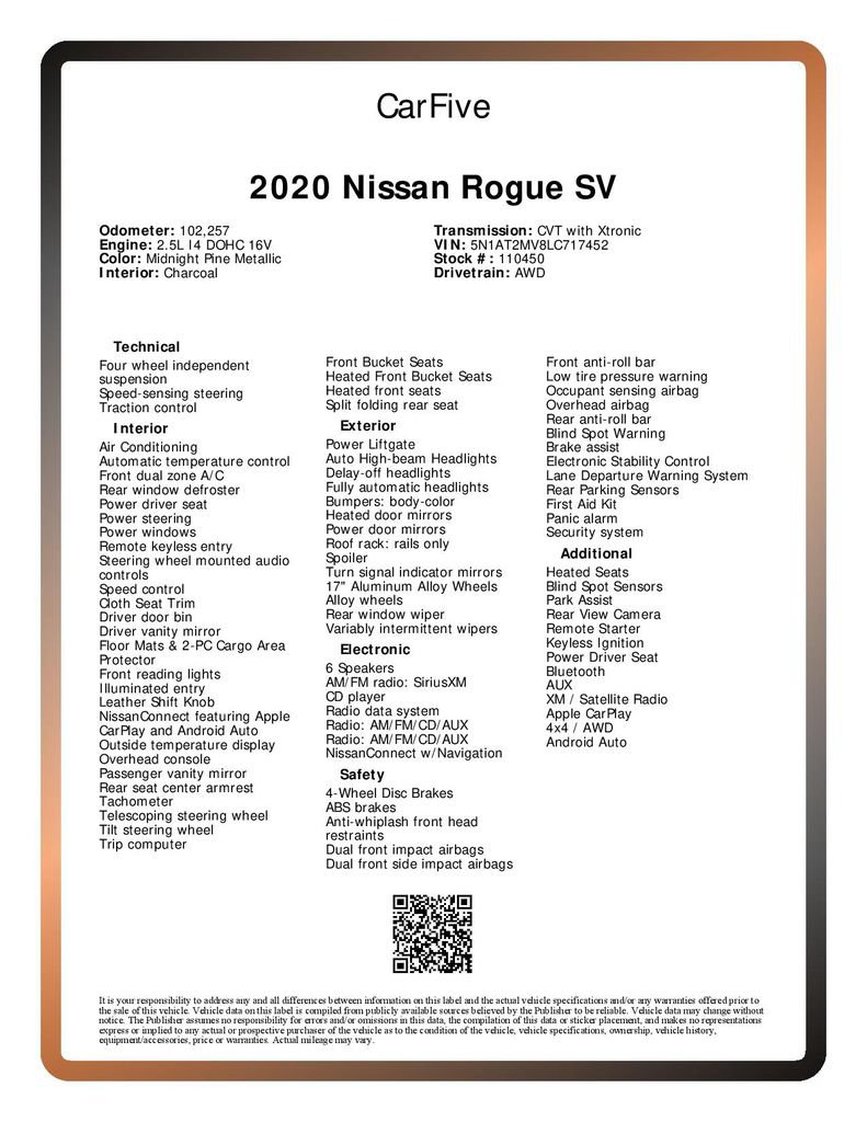 Used 2020 Nissan Rogue SV AWD/4WD image 33