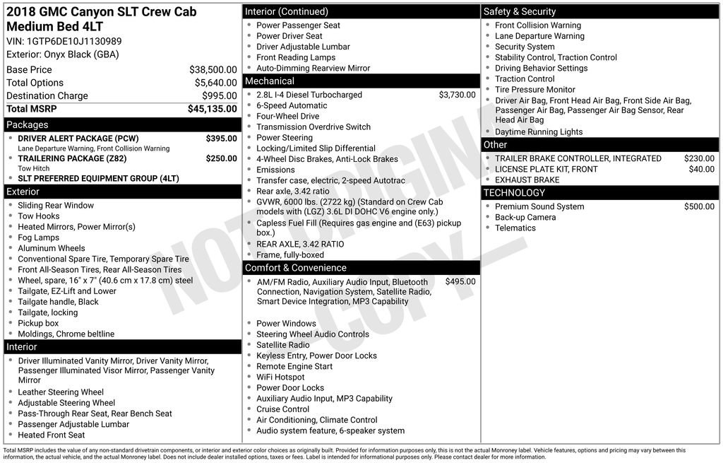 Used 2018 GMC Canyon SLT w/ Driver Alert Package image 33