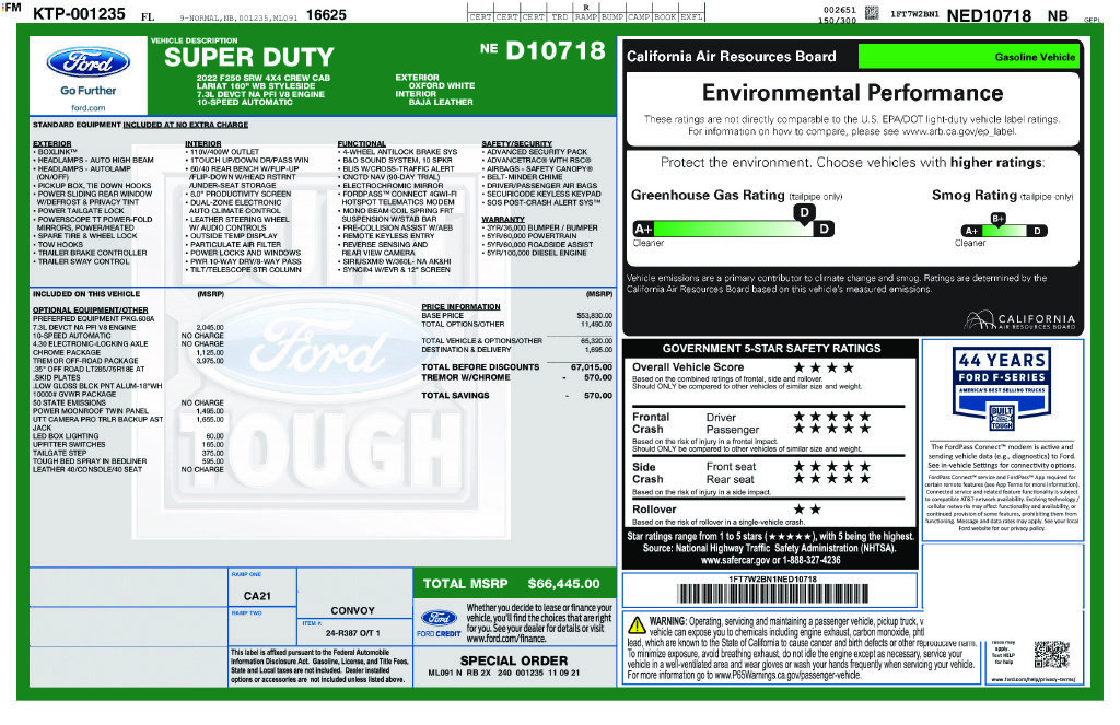 Used 2022 Ford F250 Lariat w/ Tremor Off-Road Package AWD/4WD image 5