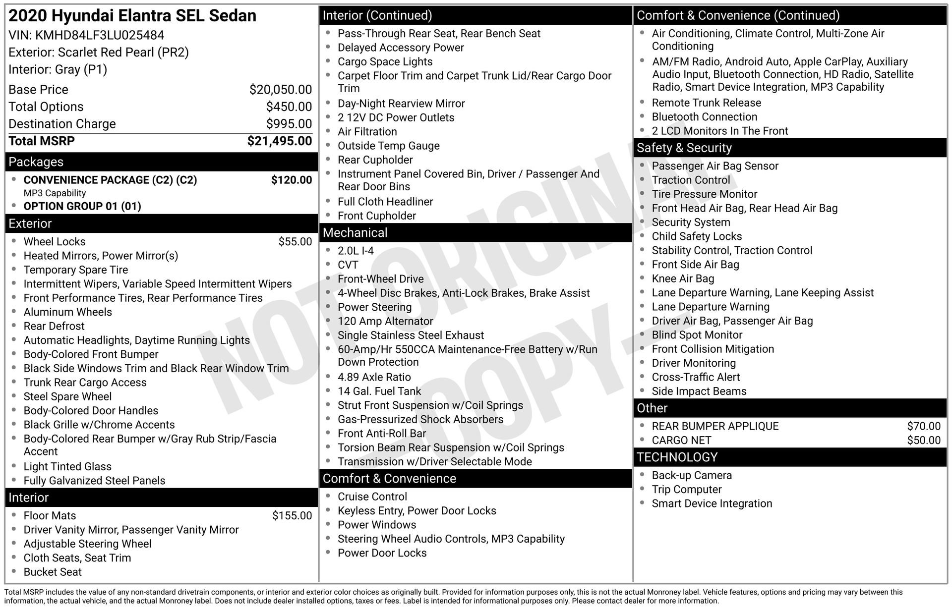 Used 2020 Hyundai Elantra SEL w/ Convenience Package (C2) image 18