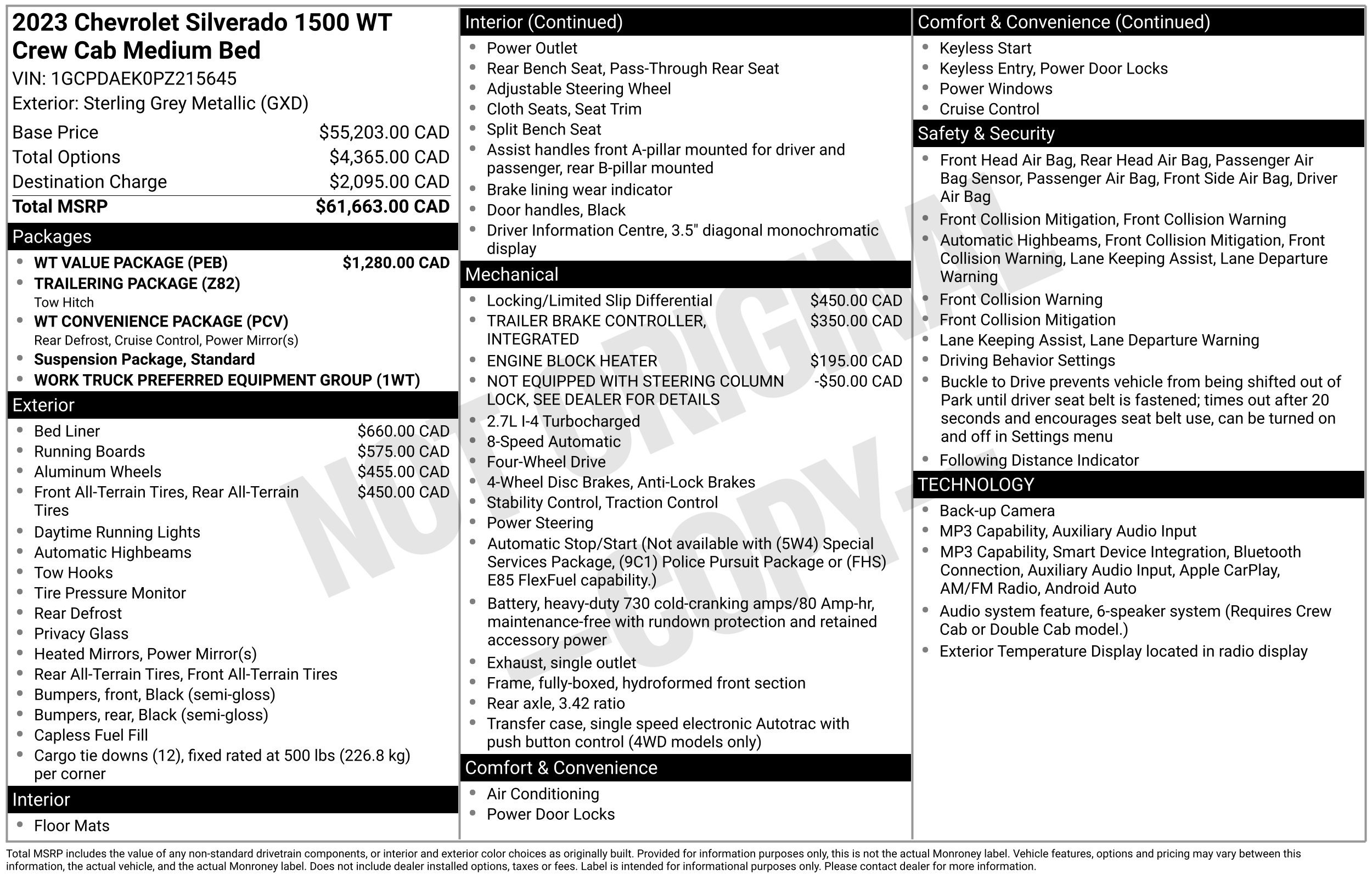 Used 2023 Chevrolet Silverado 1500 W/T w/ WT Value Package AWD/4WD image 2