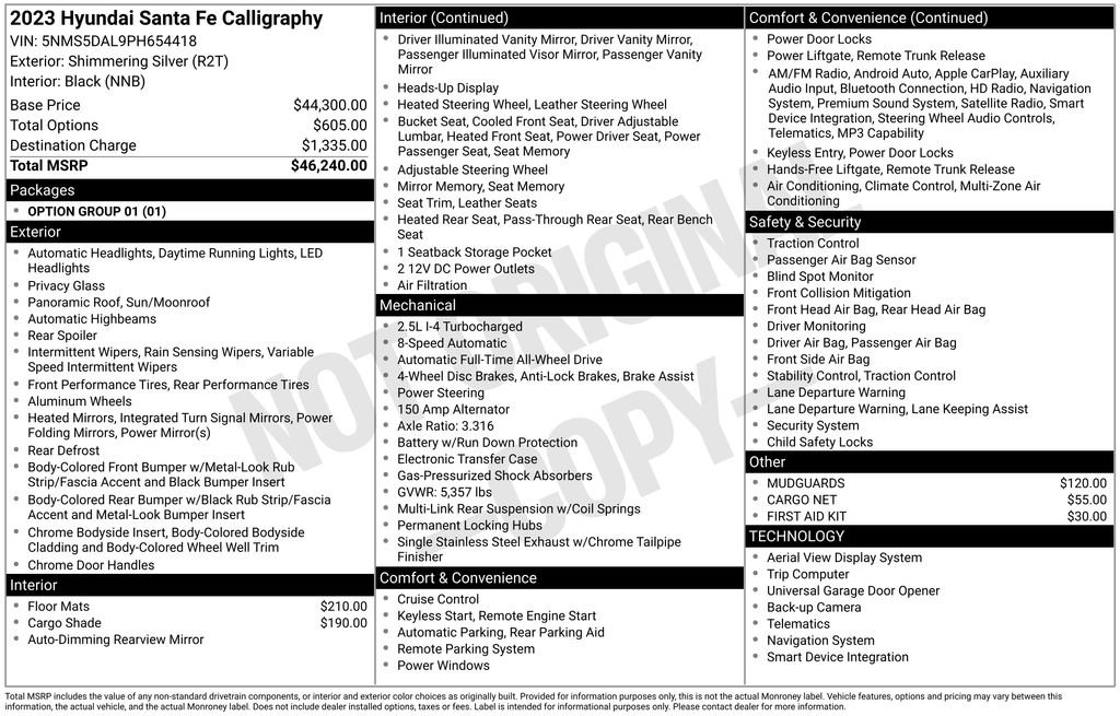 Certified 2023 Hyundai Santa Fe Calligraphy AWD/4WD image 5