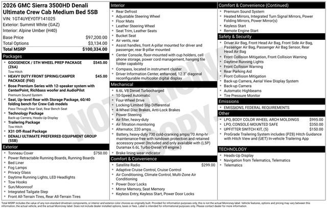 New 2026 GMC Sierra 3500 Denali Ultimate image 1
