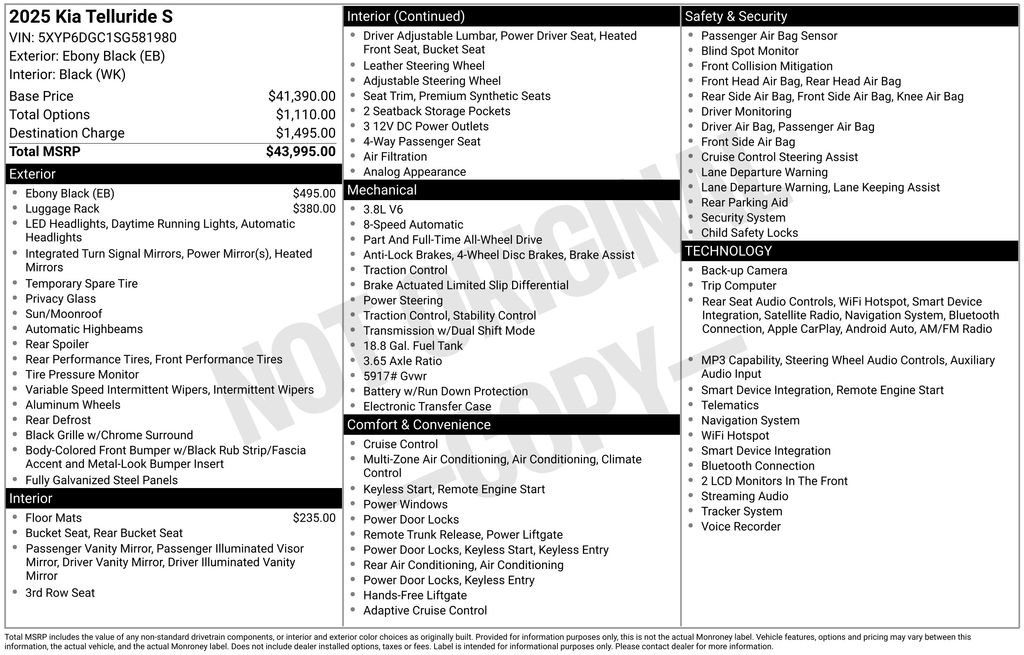 Certified 2025 Kia Telluride S AWD/4WD image 36