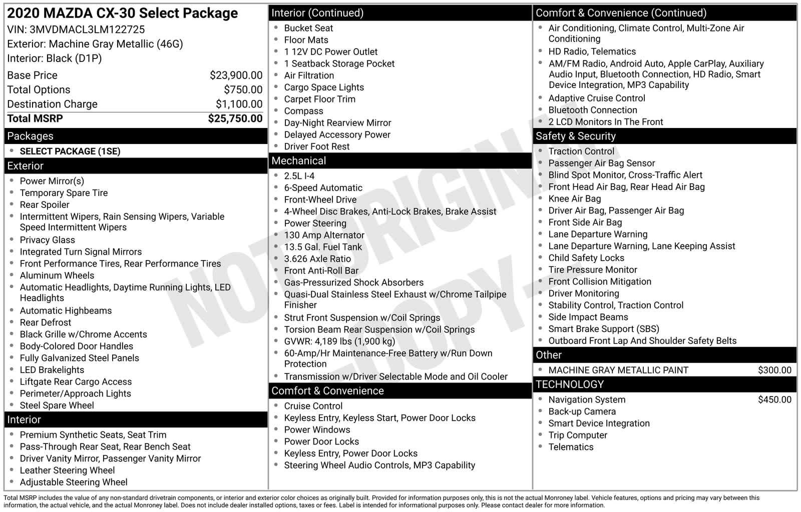 Used 2020 MAZDA CX-30 FWD w/ Select Package image 34