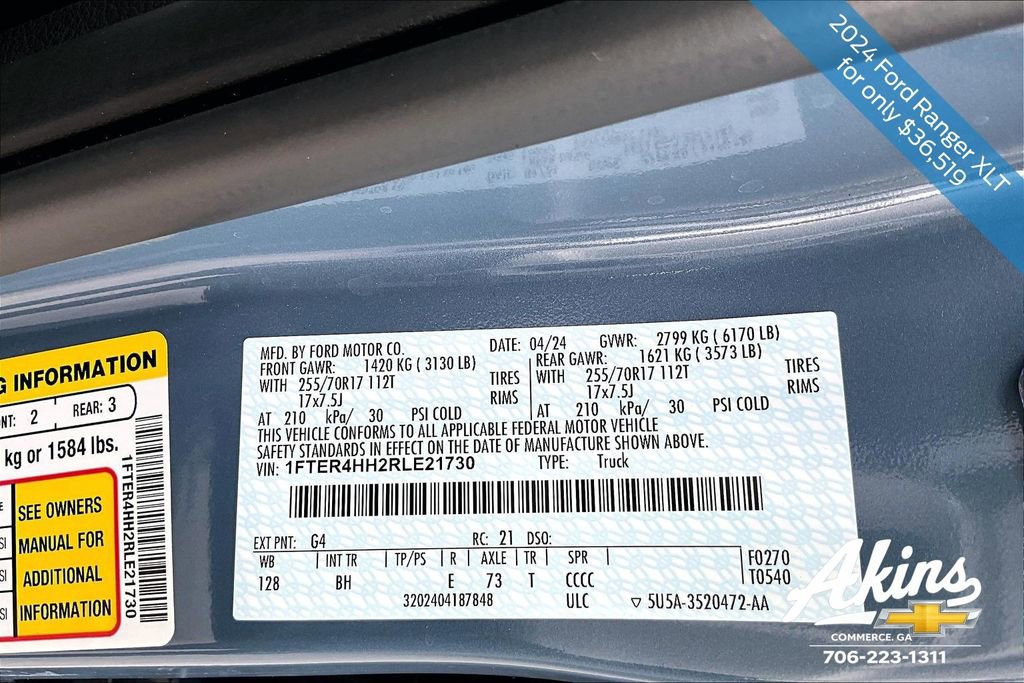 Used 2024 Ford Ranger XLT w/ Technology Package image 18