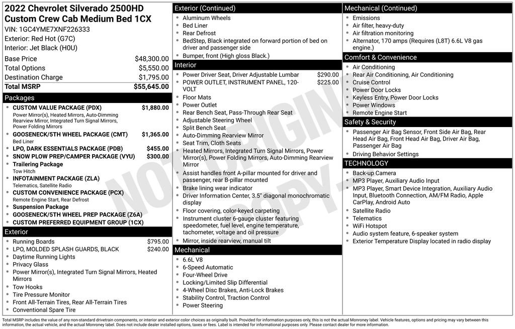 Used 2022 Chevrolet Silverado 2500 Custom w/ Custom Value Package AWD/4WD image 38