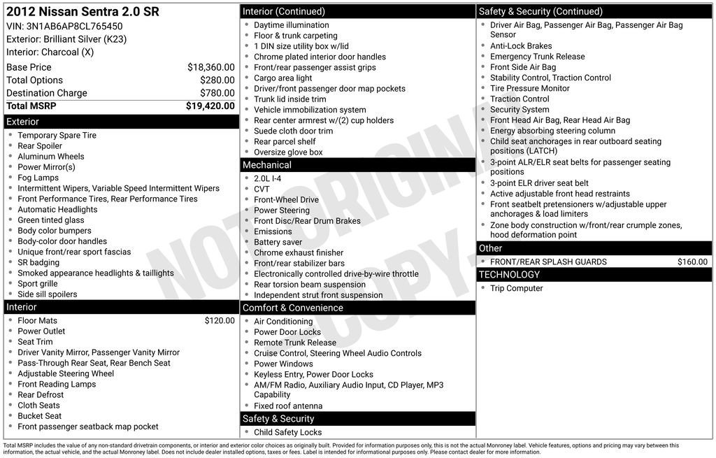 Used 2012 Nissan Sentra 2.0 SR image 6