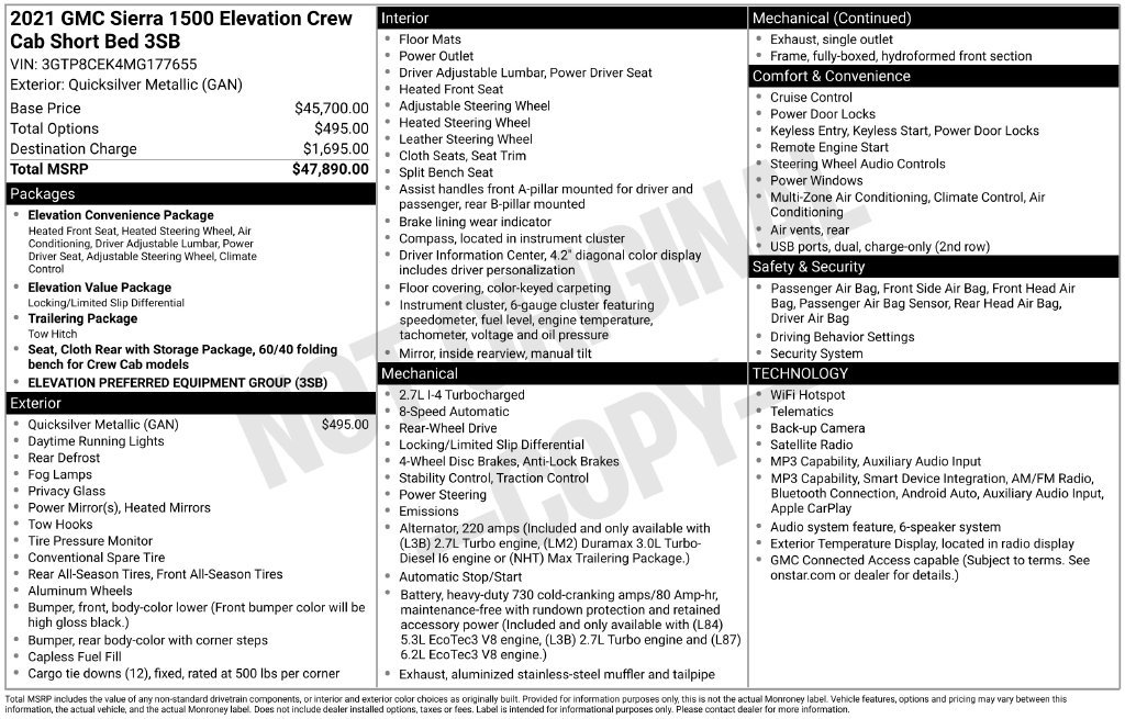 Used 2021 GMC Sierra 1500 Elevation RWD image 5