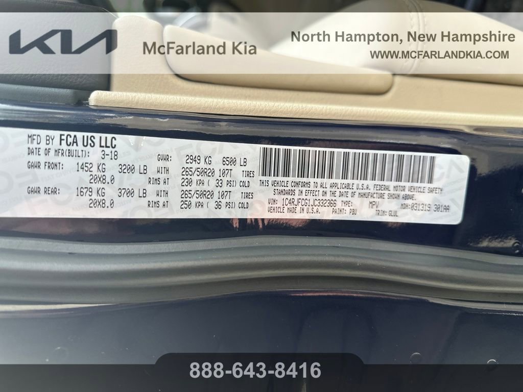 Used 2018 Jeep Grand Cherokee Overland image 32