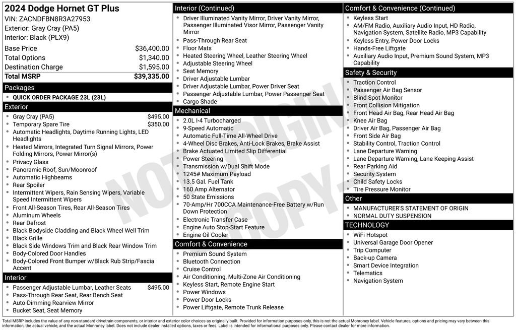 Certified 2024 Dodge Hornet GT Plus image 27