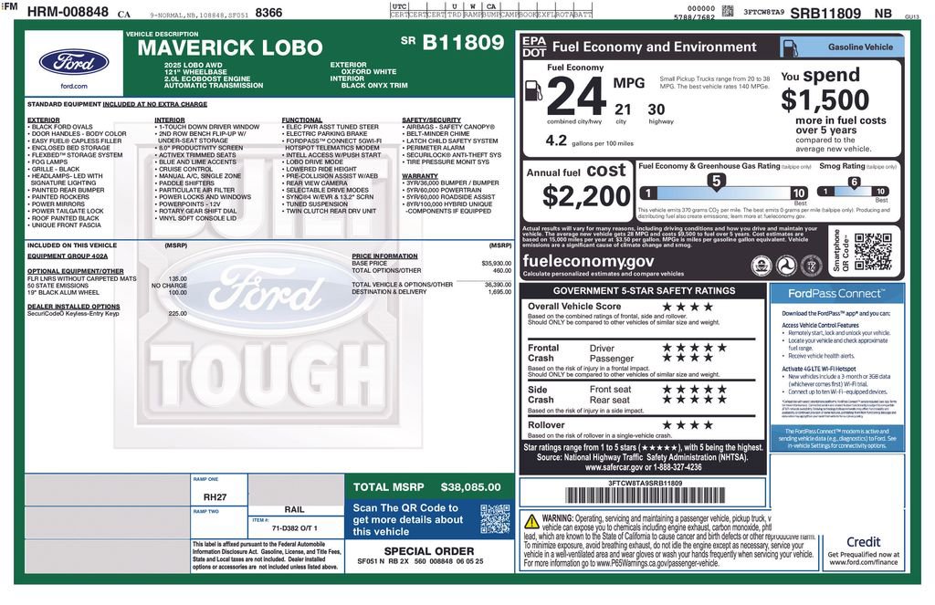 New 2025 Ford Maverick Lobo image 2