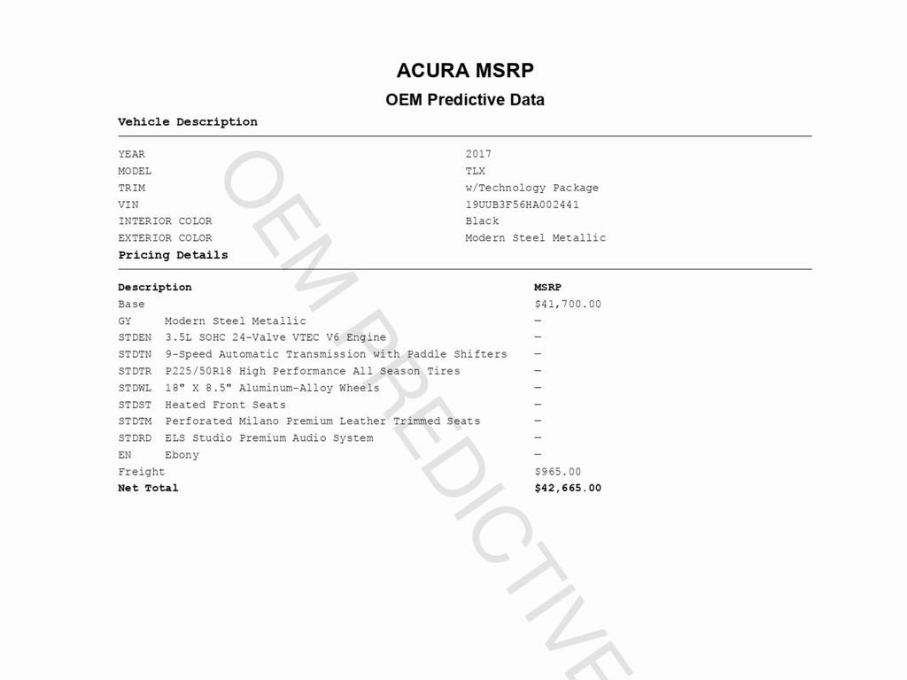 Used 2017 Acura TLX V6 SH-AWD w/ Technology Pkg image 2