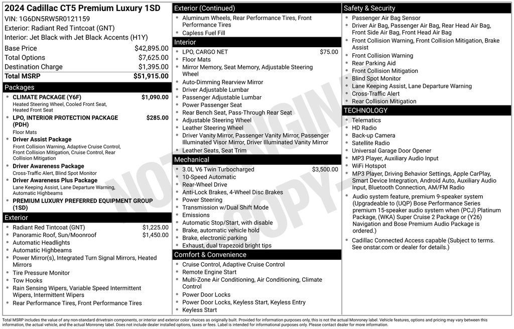 Used 2024 Cadillac CT5 Premium Luxury w/ Climate Package RWD image 4