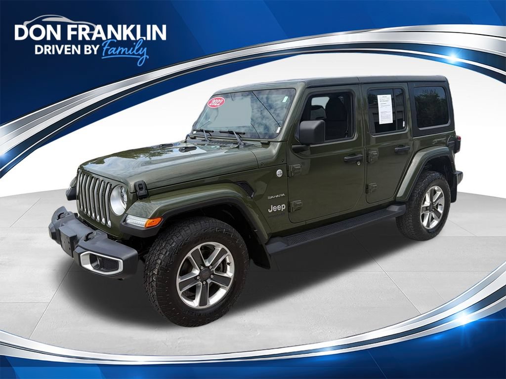 Used 2022 Jeep Wrangler Unlimited Sahara w/ Dual Top Group AWD/4WD 360° Tour