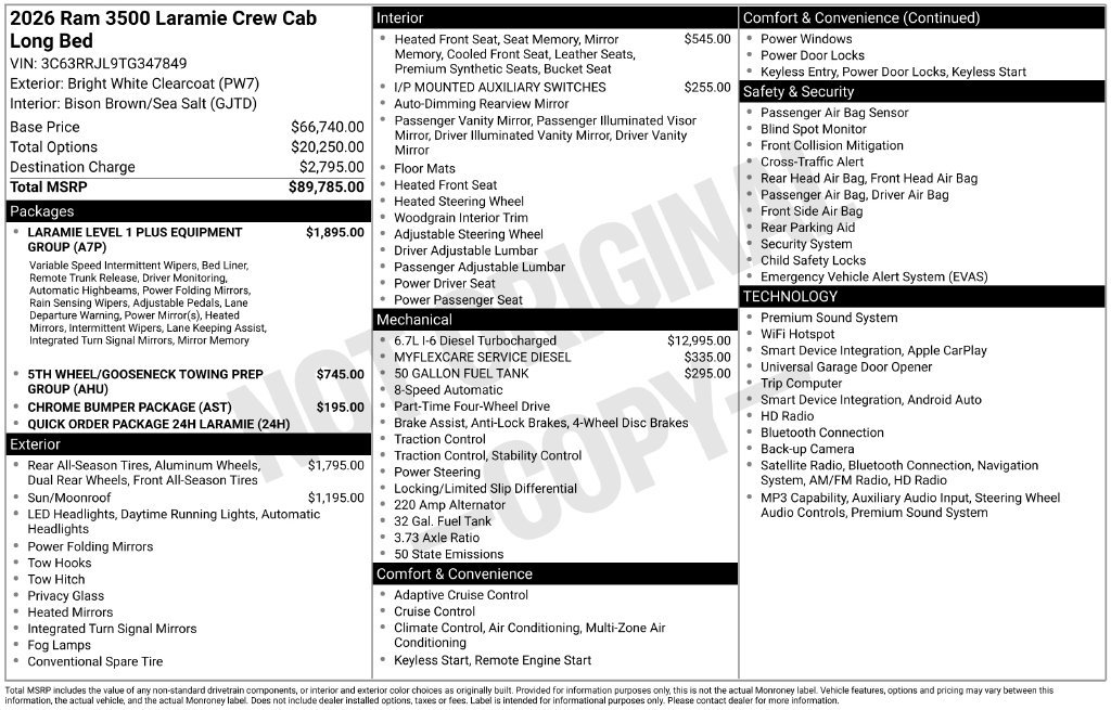 New 2026 RAM 3500 Laramie AWD/4WD image 7