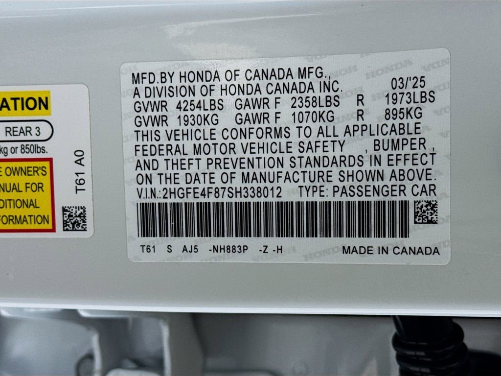 Certified 2025 Honda Civic Sport image 36