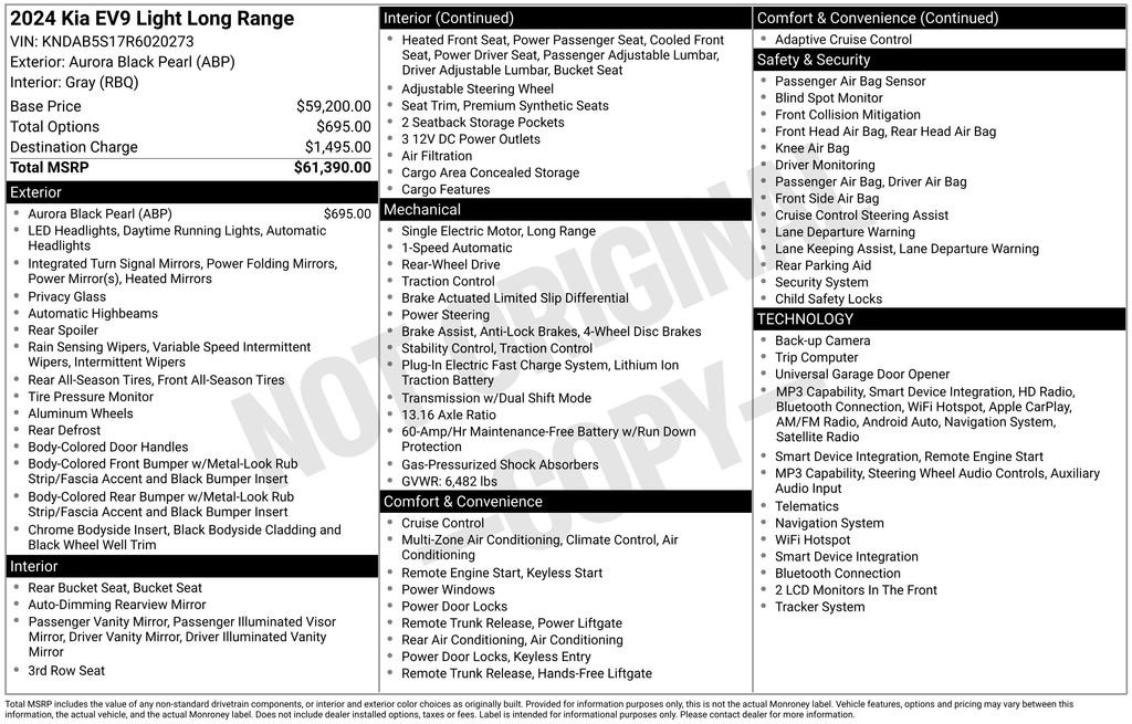 Used 2024 Kia EV9 Light Long Range RWD image 15