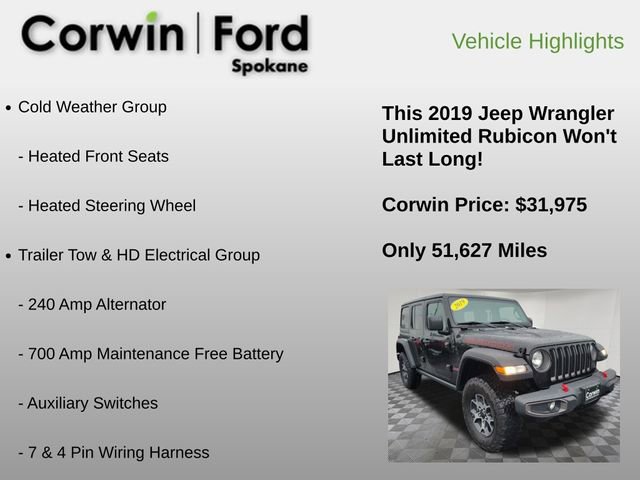 Used 2019 Jeep Wrangler Unlimited Rubicon w/ Cold Weather Group image 6