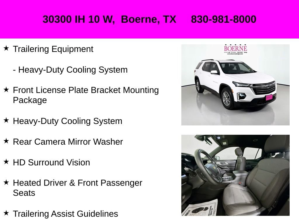 Used 2023 Chevrolet Traverse LT w/ Rear Camera Mirror Package image 20