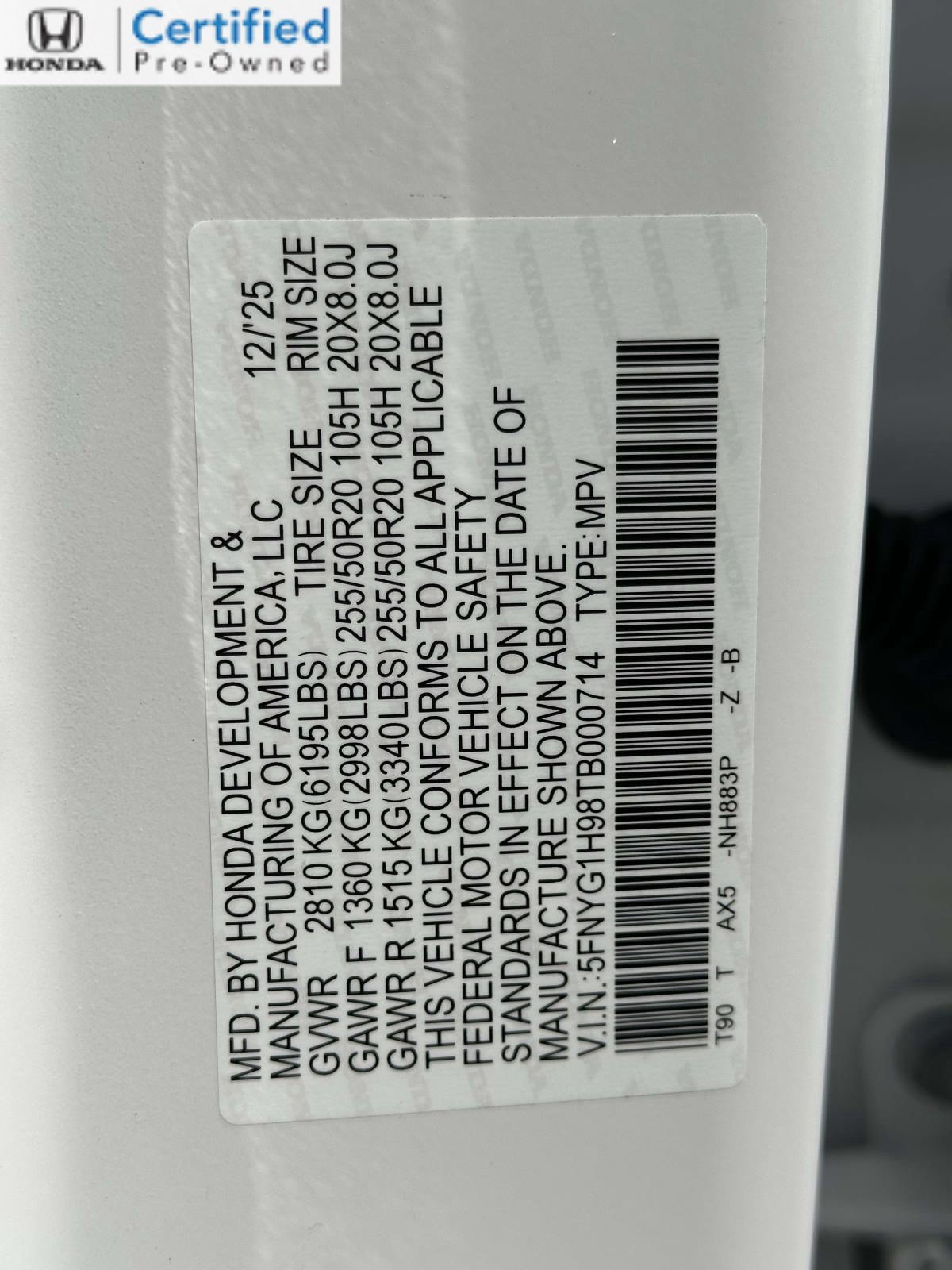 Certified 2026 Honda Pilot Black Edition image 30