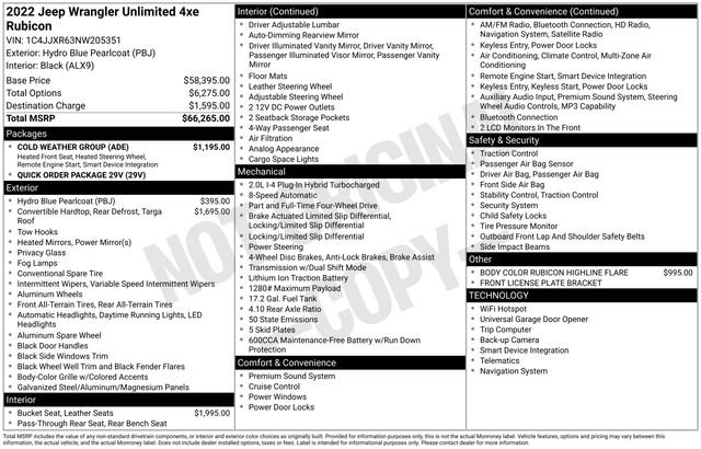 Used 2022 Jeep Wrangler Unlimited Rubicon 4xe w/ Cold Weather Group image 41