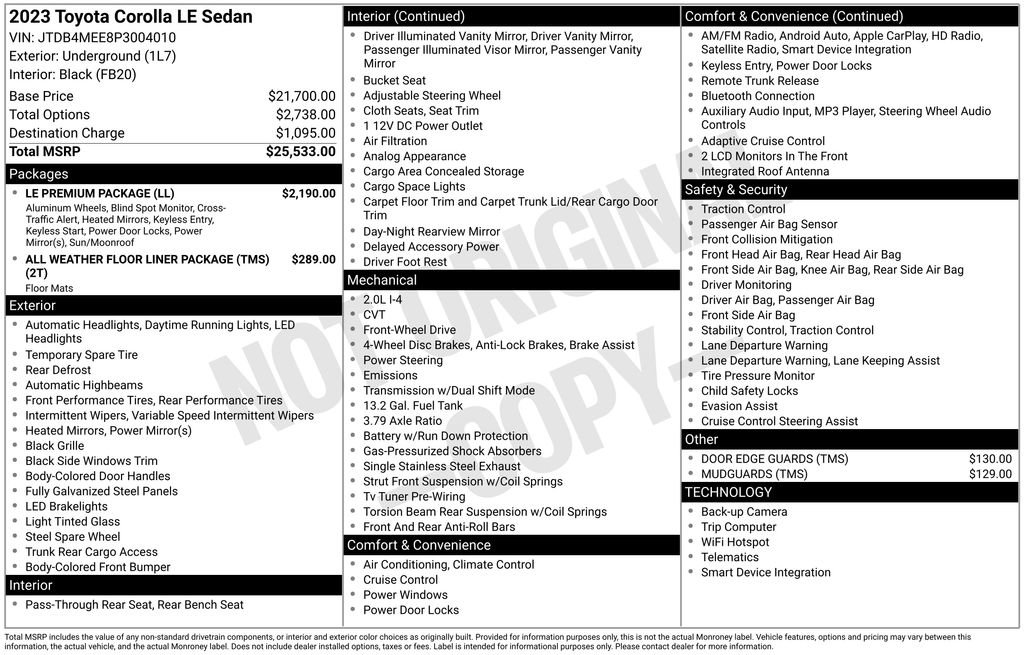 Used 2023 Toyota Corolla LE w/ LE Premium Package image 32