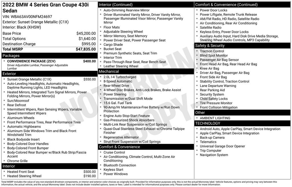 Used 2022 BMW 430i Gran Coupe w/ Convenience Package image 17