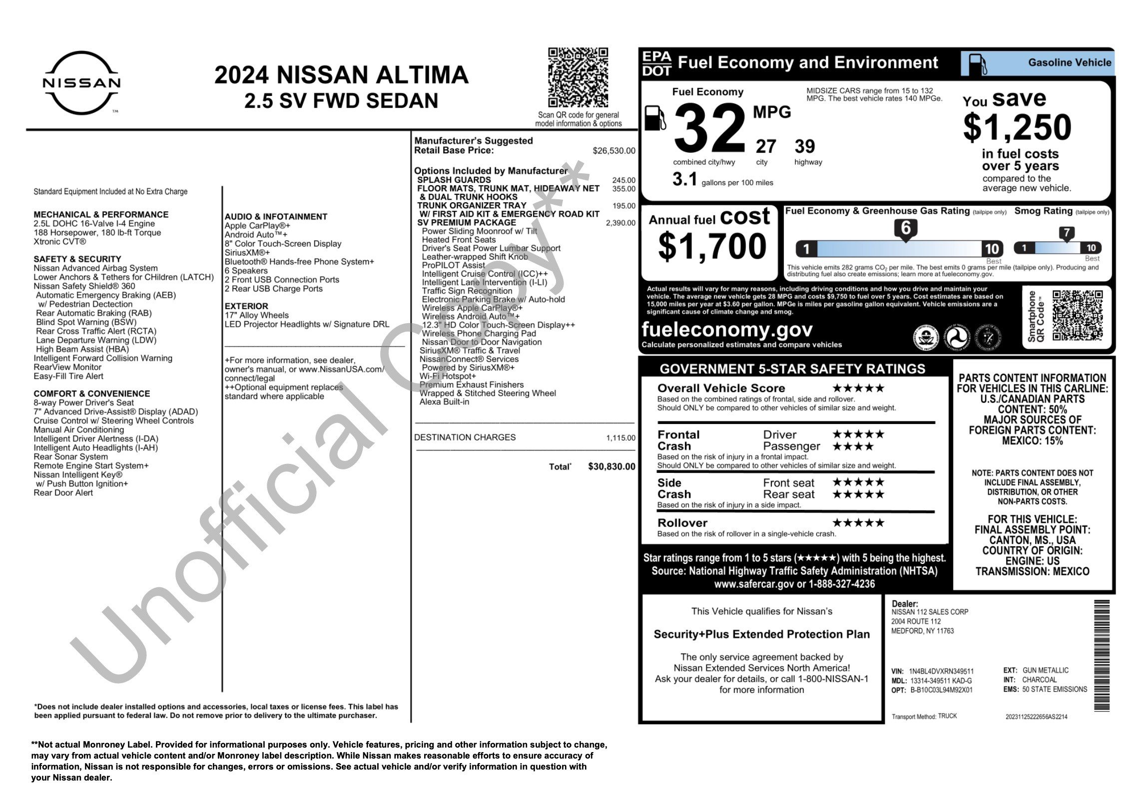 Used 2024 Nissan Altima 2.5 SV w/ SV Premium Package FWD image 2