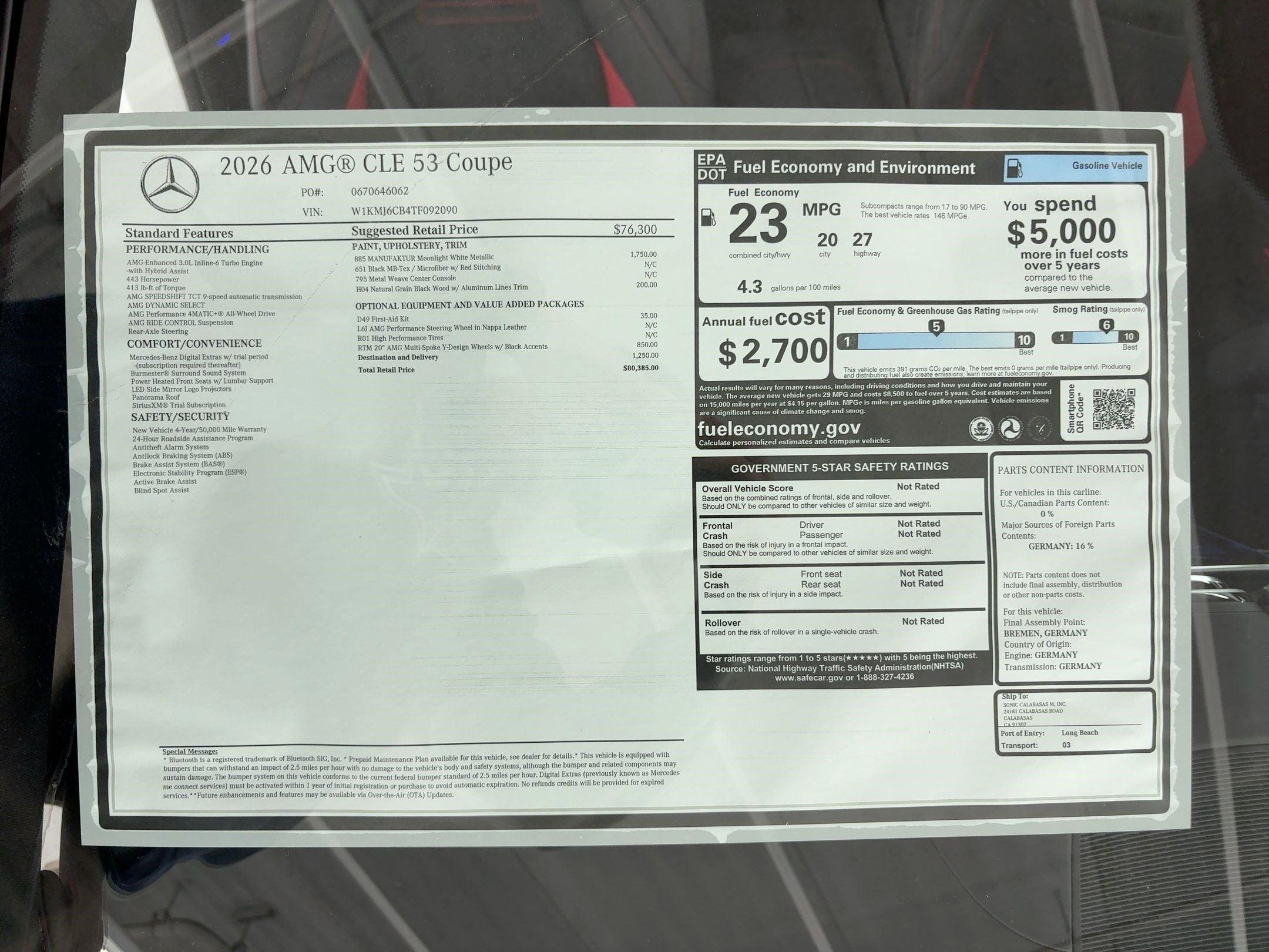 New 2026 Mercedes-Benz CLE 53 AMG 4MATIC Coupe image 31