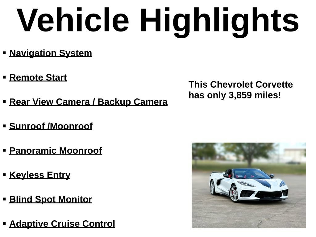 Used 2023 Chevrolet Corvette Stingray Premium Conv w/ Z51 Performance Package RWD image 34