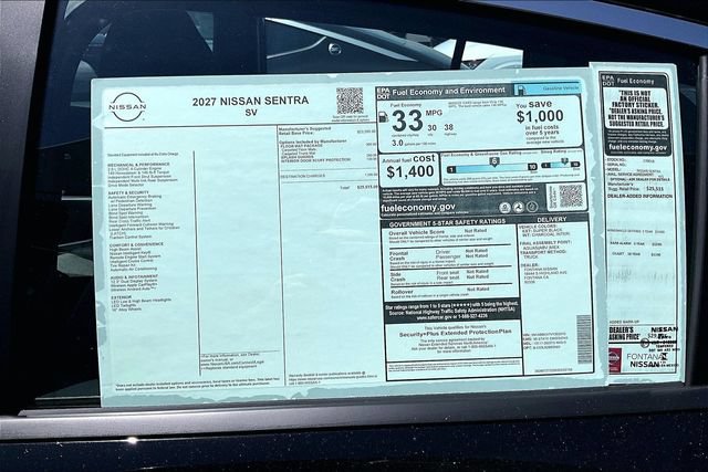 New 2027 Nissan Sentra SV FWD image 12